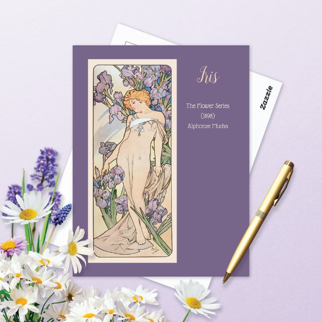Postal Iris Flower Series Alphonse Mucha (Subido por el creador)