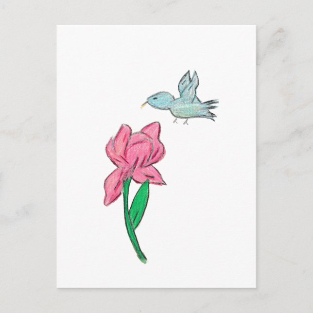 Postal Iris rosa (Anverso)