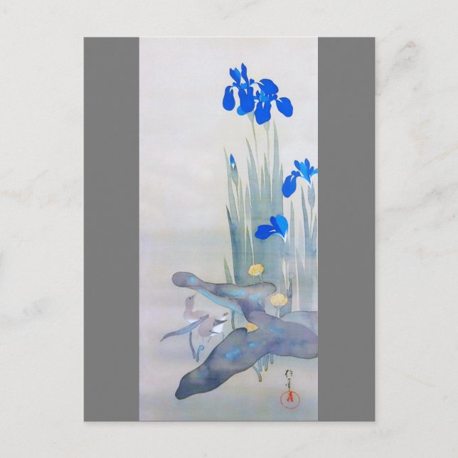 Postal Iris y Ave, Watanabe Seitei (Anverso)