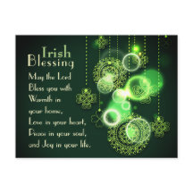 Irish Blessing The Lord Bless You, Shamrock Design
