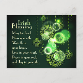 Postal Irish Blessing The Lord Bless You, Shamrock Design