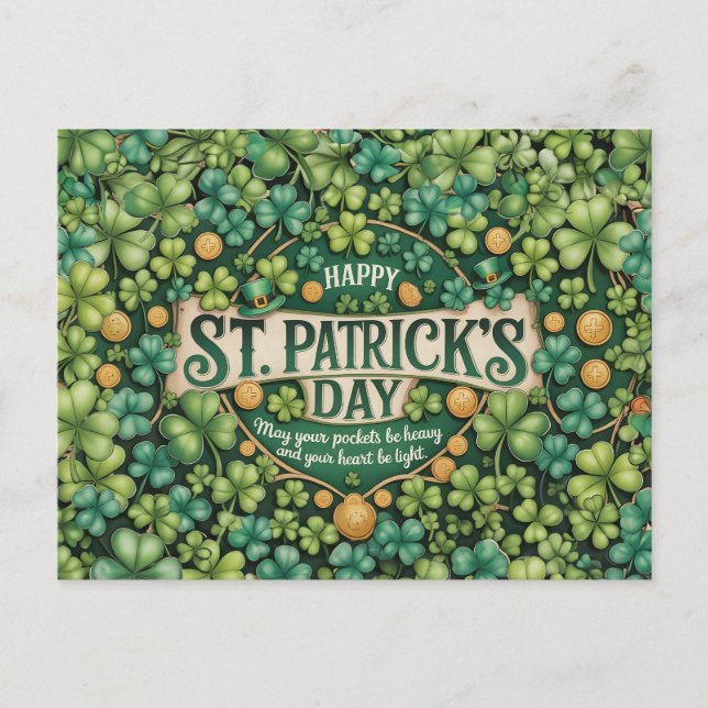 Postal Irish Shamrock Celebration Design (Anverso)