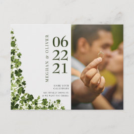 Postal Irish Stylized Shamrock Leafy Foliage 