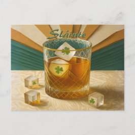 Postal Irish Whiskey Tumbler Shamrock Ice "Sláinte!"