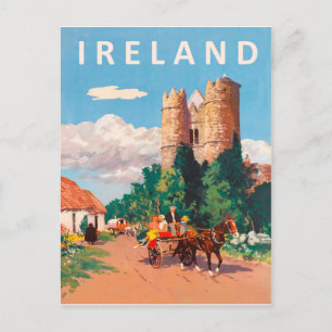 Postal Irlanda, caravana pasando por la carretera del pue