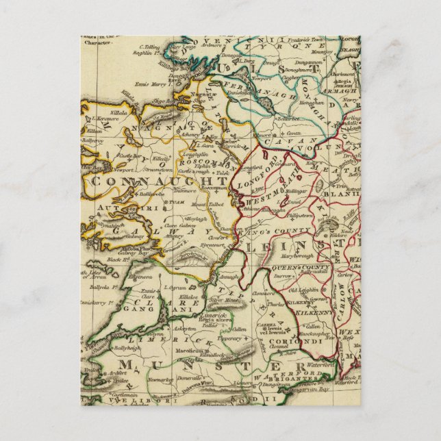 Postal Irlanda con fronteras delineadas (Anverso)