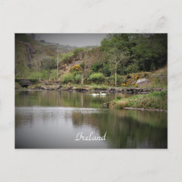 Postal Irlanda, condado de Cork, lago, cisnes, fotografía