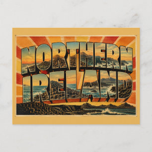 Postal Irlanda del Norte Reino Unido Arte de Viaje Vintag