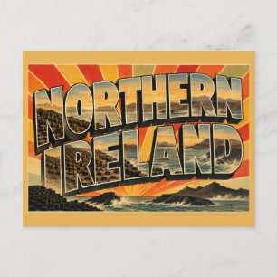 Postal Irlanda del Norte Reino Unido Arte de Viaje Vintag
