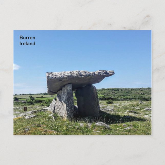 Postal Irlanda, Poulnabrone Portal Tomb, Burren, Clare (Anverso)