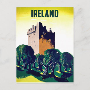 Postal Irlanda, tierra de romance, castillo de Blarey, añ