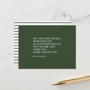 Postal Irlandés bendecir Sage Green y White Stripe Modern