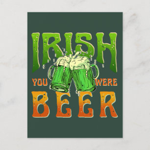 POSTAL IRLANDÉS ERAS CERVEZA DIVERTIDO BEBIENDO IRLANDA
