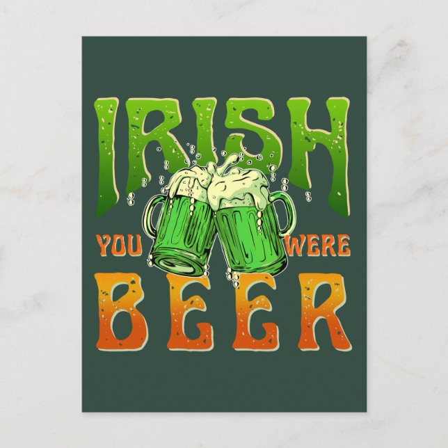 POSTAL IRLANDÉS ERAS CERVEZA DIVERTIDO BEBIENDO IRLANDA (Anverso)