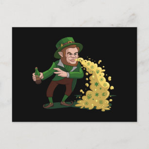 Postal Irlandés Leprechaun Tossing Lucky Cookies Funny