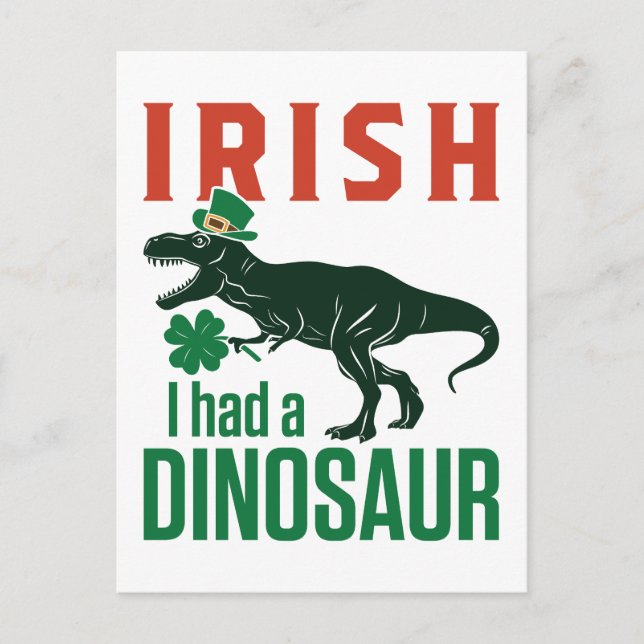 Postal Irlandés tuve un dinosaurio en St Patricks Day Din (Anverso)