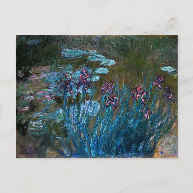Postal Irlandeses y lirios de agua, Claude Monet (Anverso)