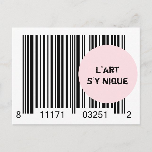Postal Ironème "L'art s'y nique" (Anverso)