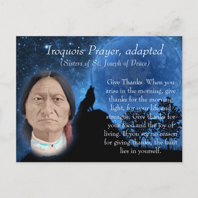 Postal Iroquois Prayer (Anverso)