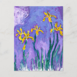 Postal Irritos amarillos con nube rosa | Claude Monet |