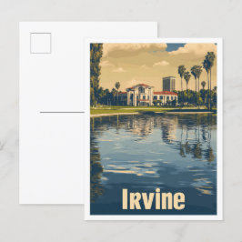 Postal Irvine California Art Vintage Travel Ilustracion