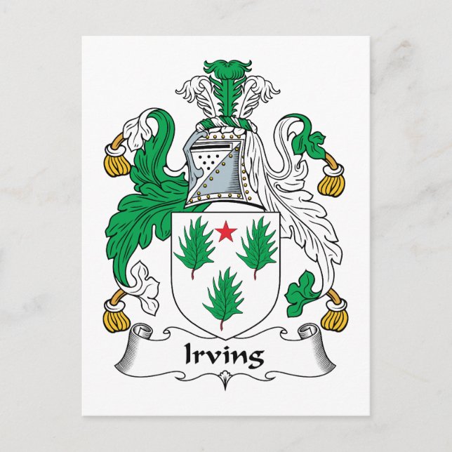 Postal Irving Family Crest (Anverso)