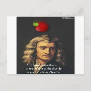 Postal Isaac Newton "Hombros de Gigantes" Regalos de Sabi