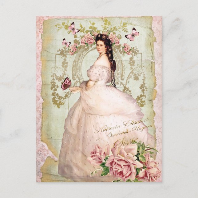 Postal Isabel de Baviera, emperatriz de Austria Sissi (Anverso)