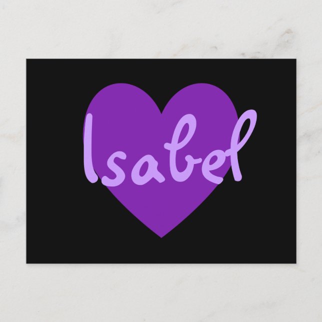 Postal Isabel en morado (Anverso)