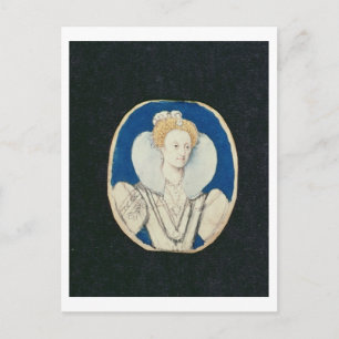 Postal Isabel I, retrato en miniatura, (inacabado)