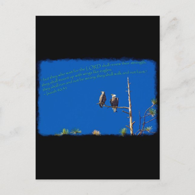 Postal Isaías 40:31 en negro (Anverso)