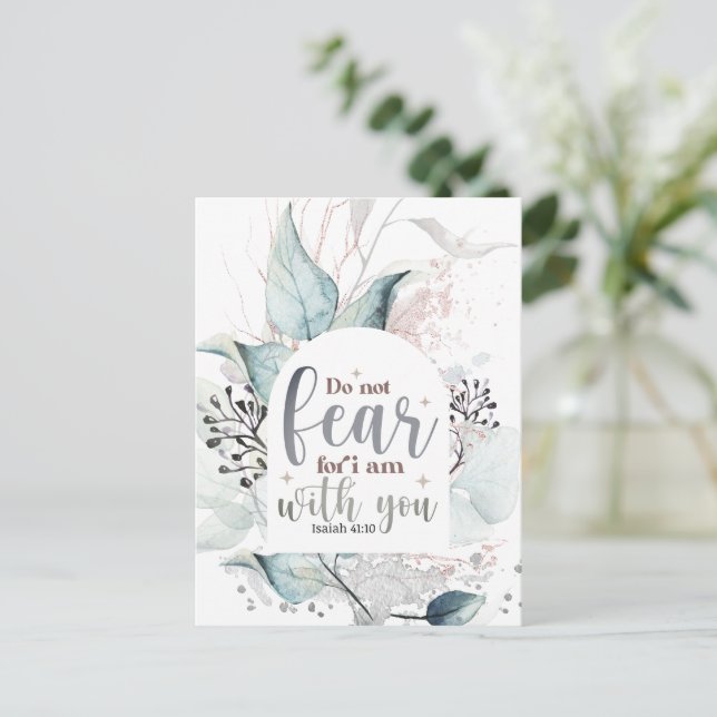 Postal Isaías 41:10 No temas que estoy contigo Biblia Ver (Anverso de pie)