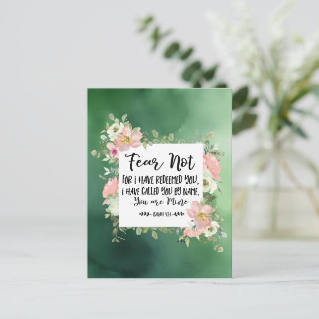 Postal Isaías 43:1 No Teme Porque Te Haya Reparado La Bib (Anverso de pie)