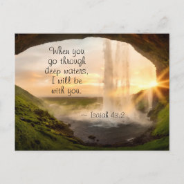 Postal Isaías 43:2 Cuando pases por aguas profundas