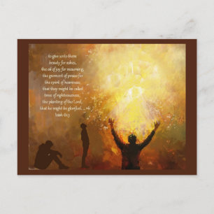Postal Isaías 61:3 Escritura Cristiana Inspiradora