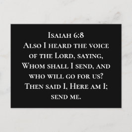 Postal Isaías 6:8 Aquí Estoy, Envíenme Misiones Cristiana