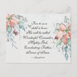 Postal Isaías 9:6 Se le llamará Maravilloso... Navidades