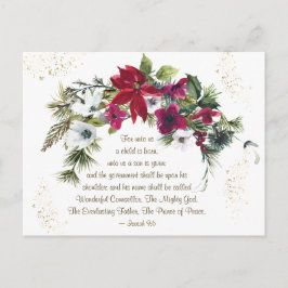 Postal Isaías 9:6 Un niño nace como Navidades de la Bibli