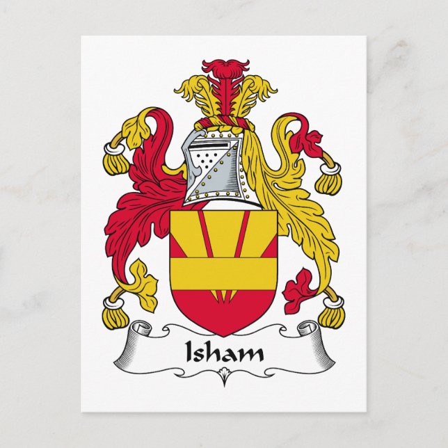 Postal Isham Family Crest (Anverso)