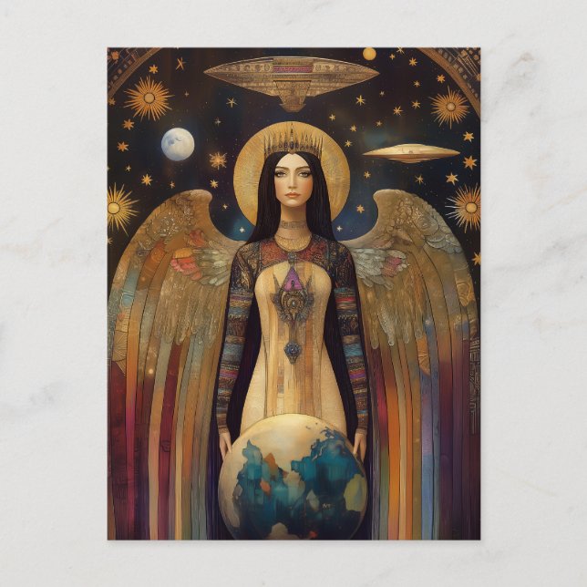 Postal Ishtar, la diosa estrella de Anunnaki Resumen arte (Anverso)