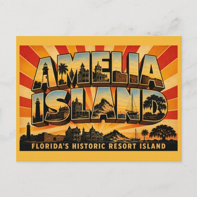 Postal Isla Amelia Island Florida Resort Histórico (Anverso)