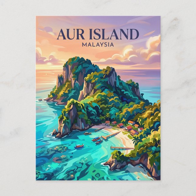 Postal Isla Aur Malasia (Anverso)