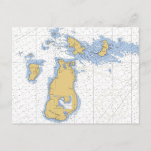 Postal Isla Beaver, gráfico náutico MI