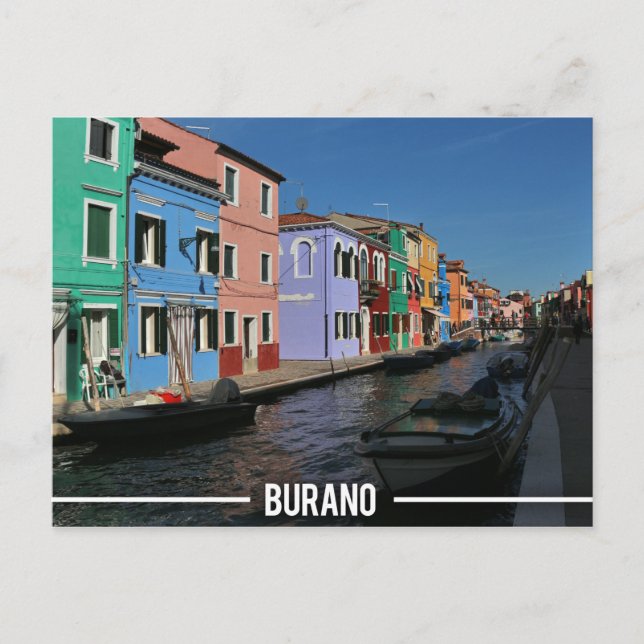 Postal Isla Burano, Venecia (Anverso)