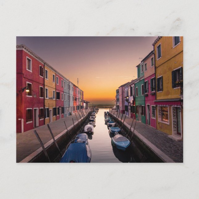 Postal Isla Burano, Venecia, Italia (Anverso)