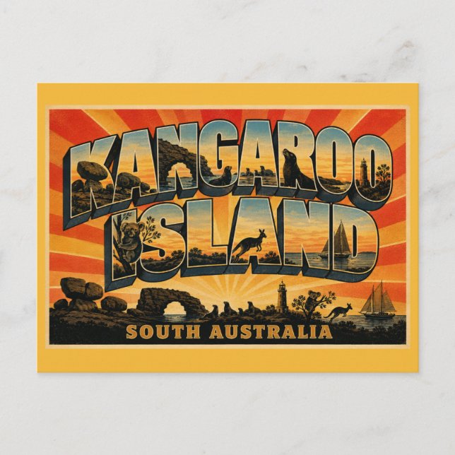 Postal Isla Canguro Sur de Australia Paraíso de Fauna (Anverso)