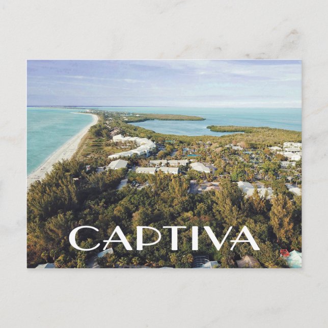 Postal Isla Captiva, Florida Vista Aérea Foto (Anverso)