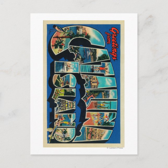 Postal Isla Catalina, California - Letra grande (Anverso)