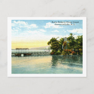 Postal Isla Chapel, Lago Greenwood, NY 1916 Vintage