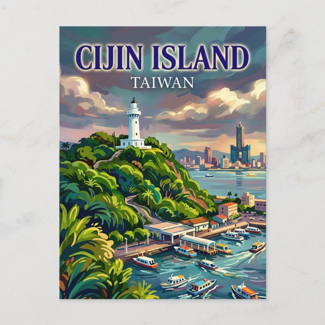 Postal Isla Cijin Taiwán (Anverso)